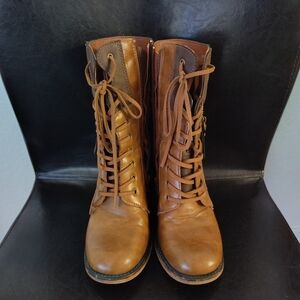 Brown Lace-Up Leather Boots Pierre Dumas Ravenna